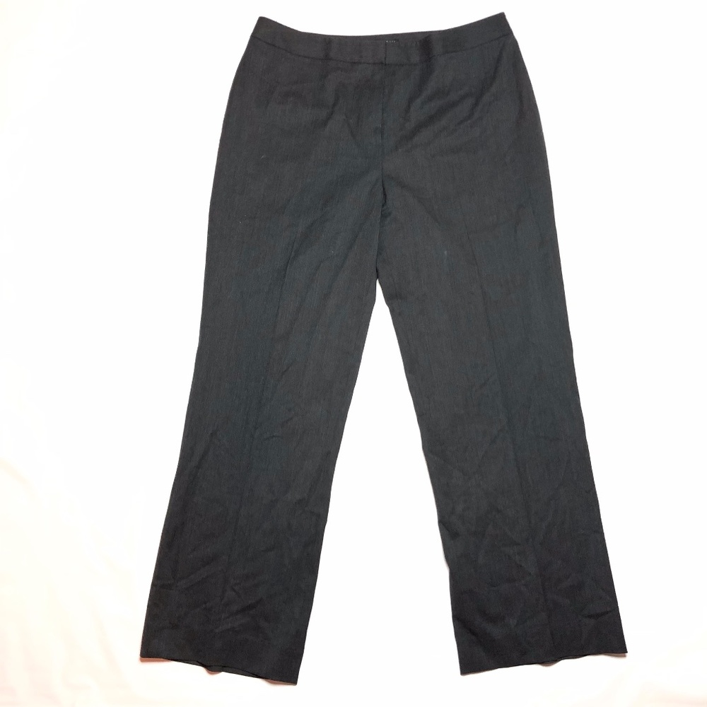 Lafayette 148 Wool Pants Grey Straight Leg Women's 14